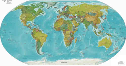 Staaten A-Z Weltkarte
